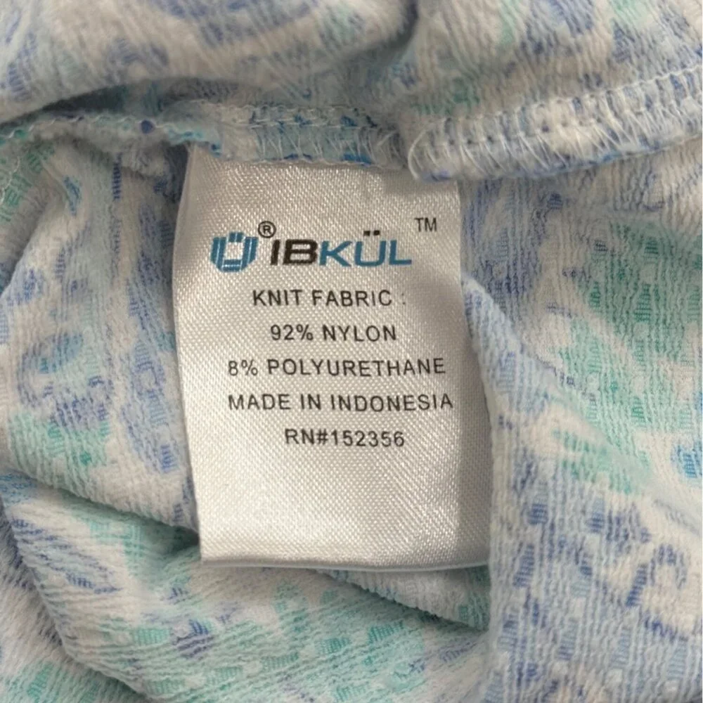 IBKUL Womens Full-Zip Jacket Top Blue Print Long Sleeve UPF Size M - Picture 7 of 8